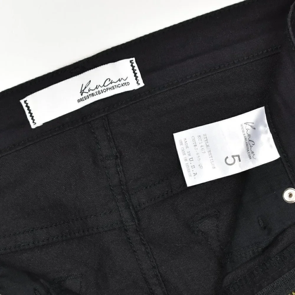 KanCan Perforated High Rise Skinny Black Jeans 5/26 - Picture 8 of 8